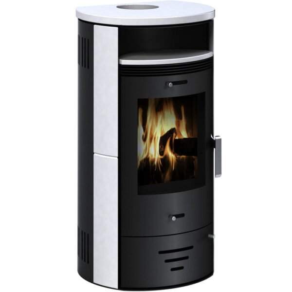 ACCENTE Kaminofen Casablanca 3.0 Deluxe, Keramik, 7,5 kW – schwarz/weiß