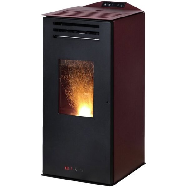 BLAZE Pelletofen ANNA, 6,33 kw, WiFi-fähig – schwarz/bordeauxrot