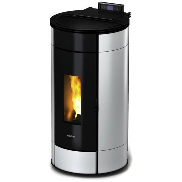 FREEPOINT Pelletofen Globe, 10,5 kw, WiFi-fähig – weiß/schwarz