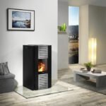 JUSTUS Pelletofen Sirkos Aqua, Stahl, max. 6 kW/160 m³, 1-Punkt-Verriegelung – schwarz – Bild 2