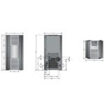 JUSTUS Pelletofen Sirkos Aqua, Stahl, max. 6 kW/160 m³, 1-Punkt-Verriegelung – schwarz/anthrazit – Bild 3