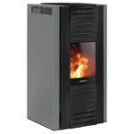 JUSTUS Pelletofen Sirkos Aqua, Stahl, max. 9,4 kW/200 m³, 1-Punkt-Verriegelung – schwarz/anthrazit