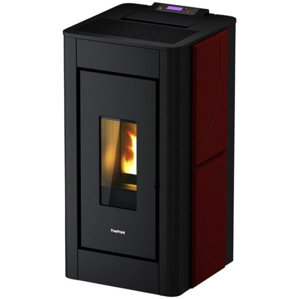 FREEPOINT Pelletofen Pretty, 8,6 kw, WiFi-fähig – schwarz/bordeauxrot