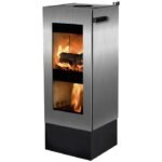 XEOOS Kaminofen x8 Patagonia, EdelStahl, 8 kW – silber – Bild 2